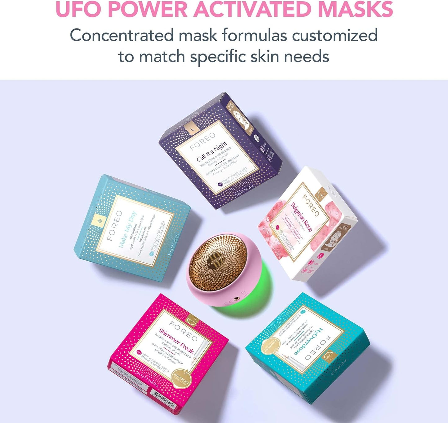 Load image into Gallery viewer, FOREO UFO Full Facial LED Face Mask Treatment, Red Light Therapy Face Care, Korean Skincare, Thermotherapy, Cryotherapy, Face Massager, Moisturiser, Increased Skin Care Absorption- Pearl Pink
