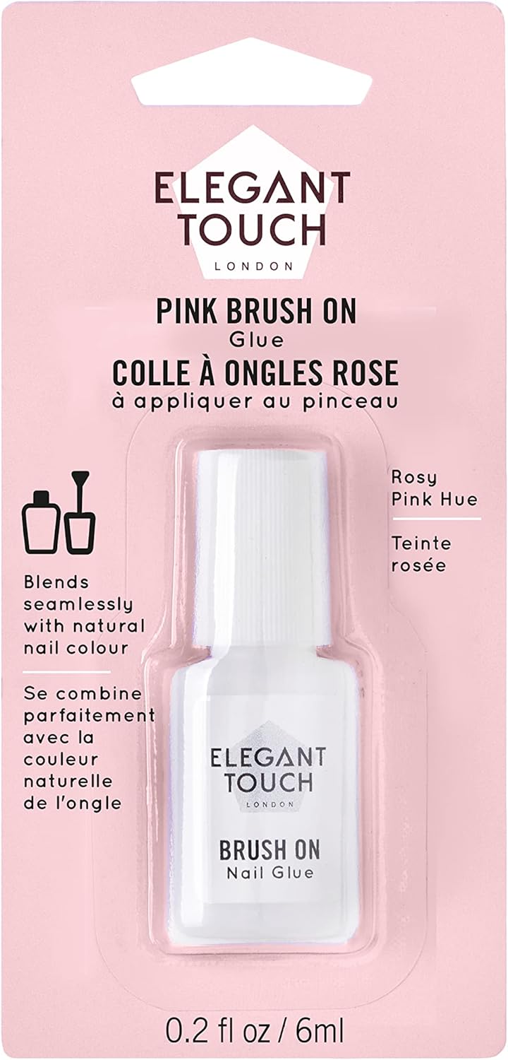 Elegant Touch Brush On Nail Glue Pink 6ml