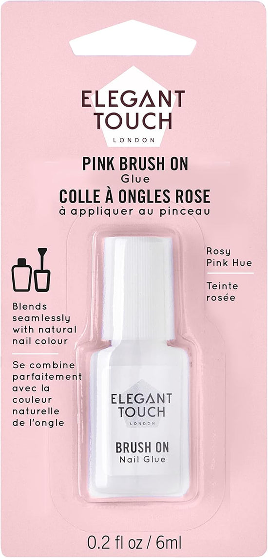 Elegant Touch Brush On Nail Glue Pink 6ml