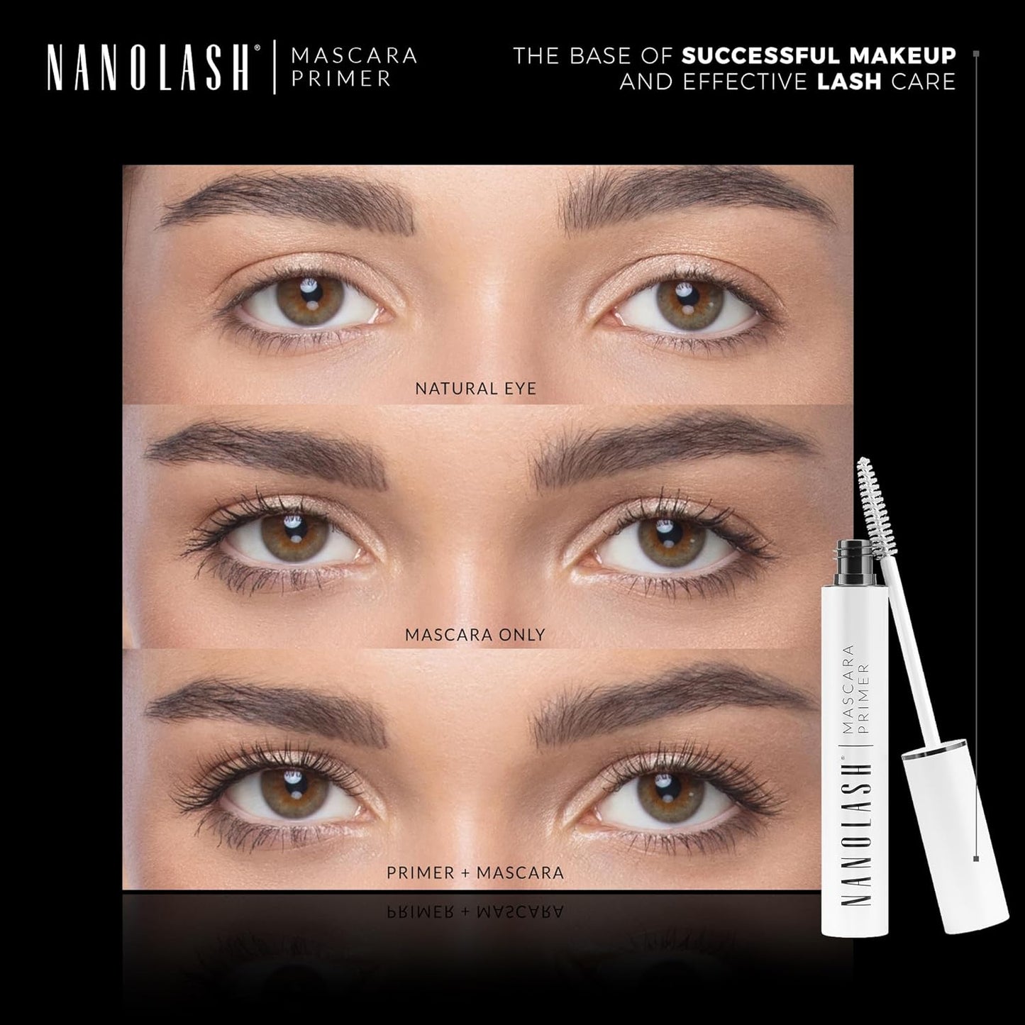 Nanolash Mascara Primer 10 ml - increases volume, mascara base, eyelash nourishing base, transparent lash primer