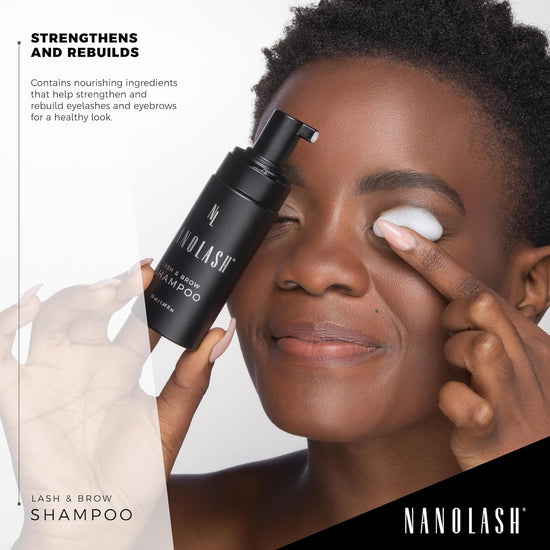 Nanolash Lash & Brow Shampoo 50 ml - cleansing shampoo for eyelashes and eyebrows, eyelash foam, eyelash extension cleanser