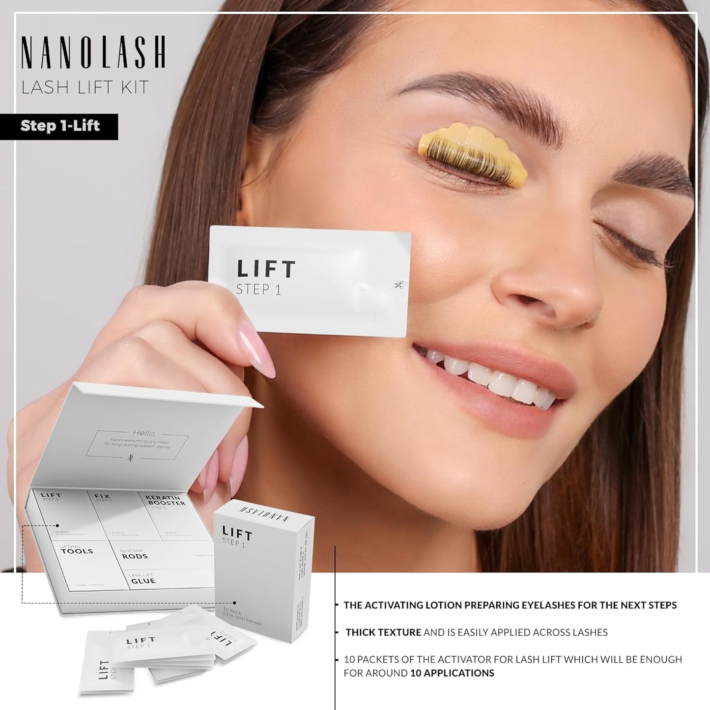 Nanolash Step 1 Lift 10 sachets - lash lift and lamination activator