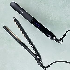 Nicky Clarke Premium Hair Therapy Straightener, Long Tourmaline Ceramic Plates, Fast Heat Up, 8 Heat Settings 160-230°C, LED Display & Digital Controls, 360° Swivel 3m Cable,