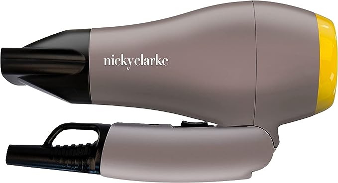 Nicky Clarke 1200W Travel Hair Dryer, Lightweight & Compact, 2 Heat Settings, 1.8m Cable