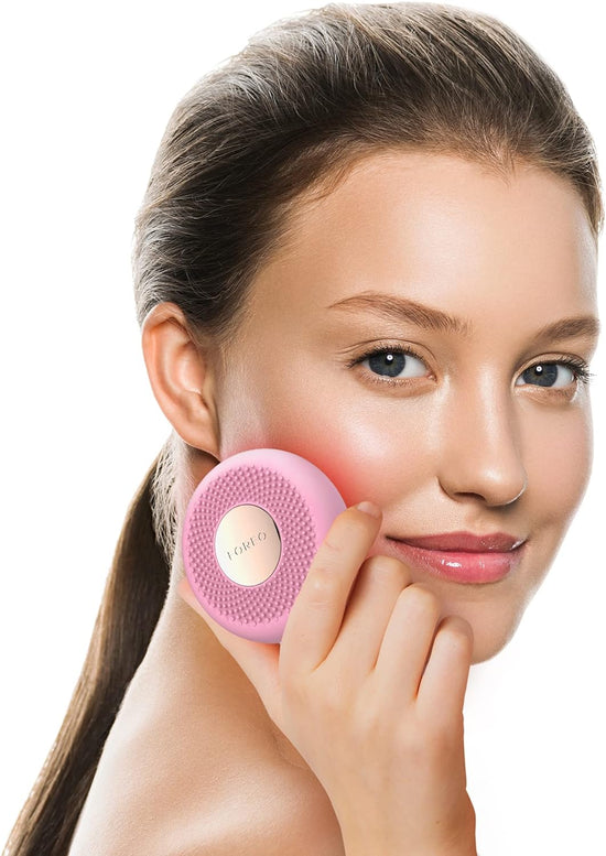 Foreo Ufo Mini Full Facial Led Mask Treatment, Red Light Therapy, Face Masks Beauty Treatment, Korean Skincare, Thermotherapy & Face Massager, Moisturiser, Increased Skin Care Absorption, Pearl Pink