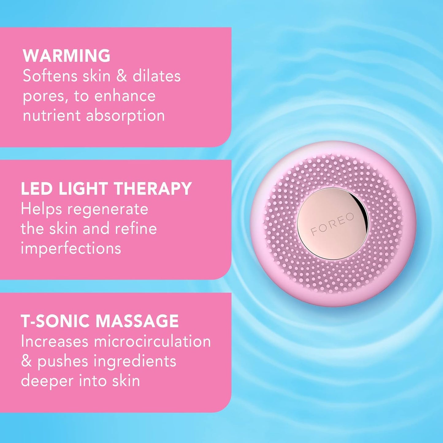 Foreo Ufo Mini Full Facial Led Mask Treatment, Red Light Therapy, Face Masks Beauty Treatment, Korean Skincare, Thermotherapy & Face Massager, Moisturiser, Increased Skin Care Absorption, Pearl Pink