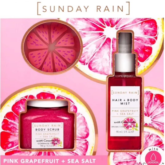 Sunday Rain Pink Grapefruit & Sea Salt Trio