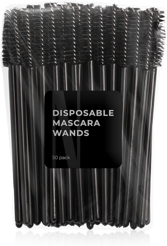 Nanolash Disposable Mascara Wands 50 pcs - disposable eyelash brushes, eyebrow spoolie
