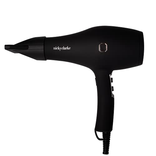 Nicky Clarke 1300W Infrared Pro Hair Dryer, Lightweight with Infrared and Ionic Technology, Three Heat & Two Speed Settings, 3m Cable, Black - NHD901