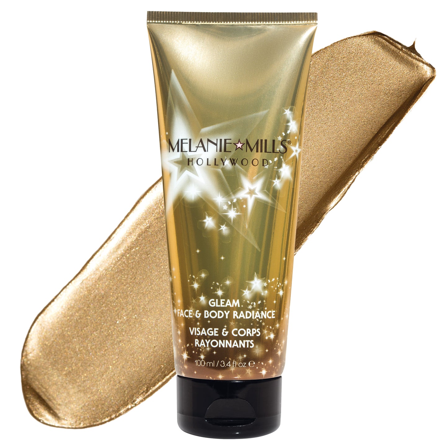 Melanie Mills Hollywood Gleam Body Radiance All In One Makeup, Moisturiser & Glow For Face & Body Disco Gold