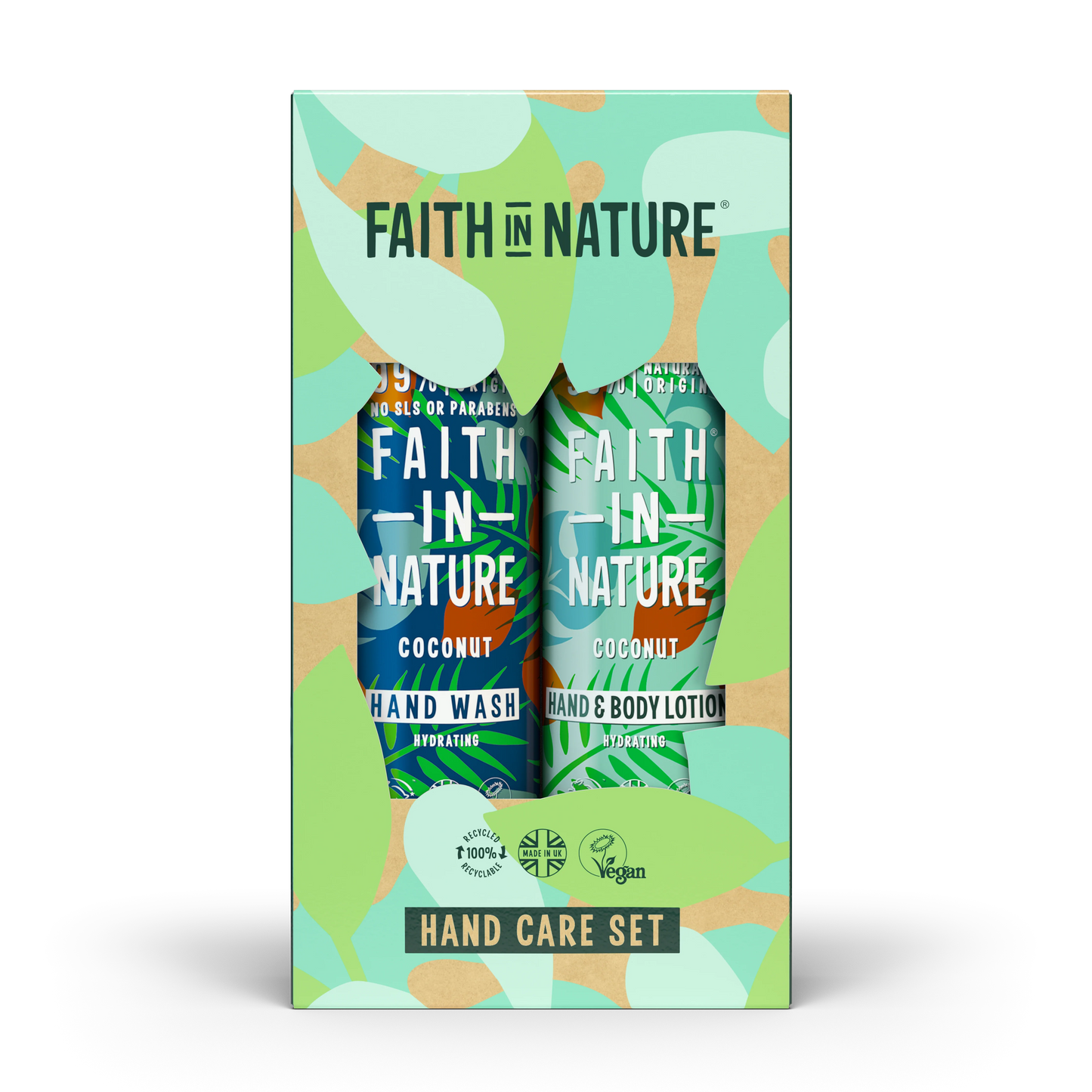 Faith in Nature Hand Care Set - Coconut Hand Wash and Hand & Body Lotion 400ml
