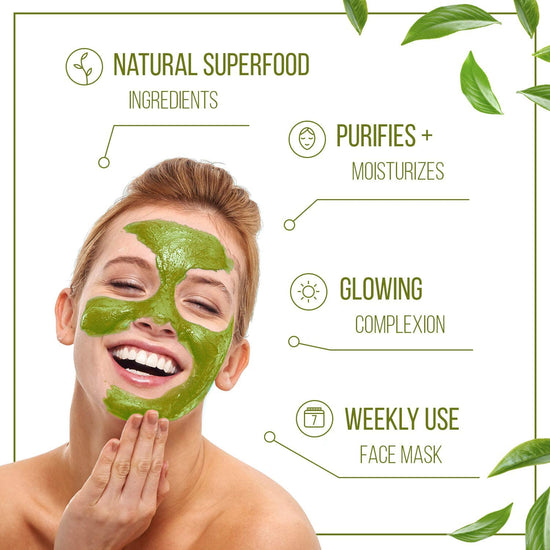 7th Heaven Superfood Matcha and Chia Clay Face Mask with Anti-oxidant Matcha and Moisturising Chia to Cleanse and Purify Skin - Ideal for All Skin Types