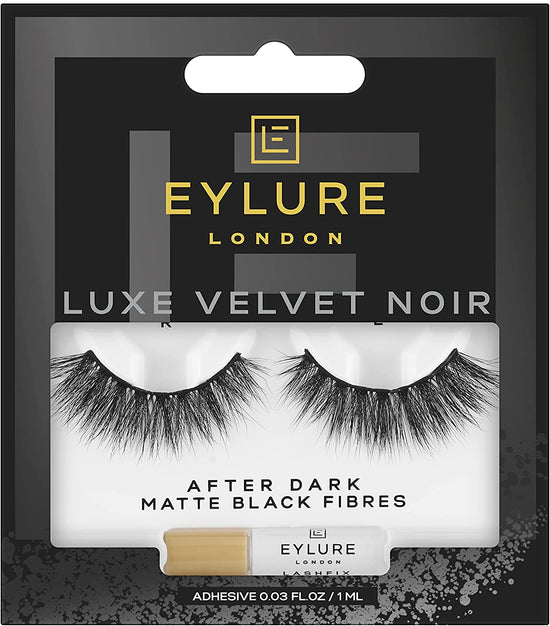 Eylure Luxe Velvet Noir Lashes with Matte Black Fibres - After Dark