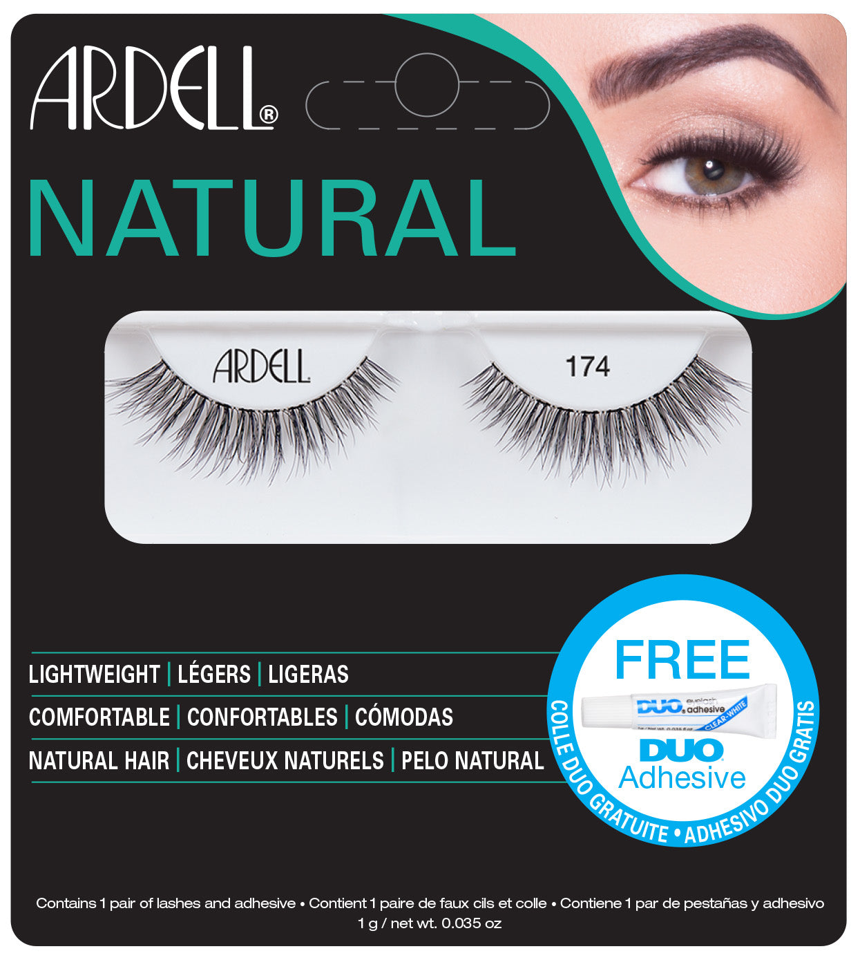 Ardell Natural 174 Lashes with Free DUO Glue