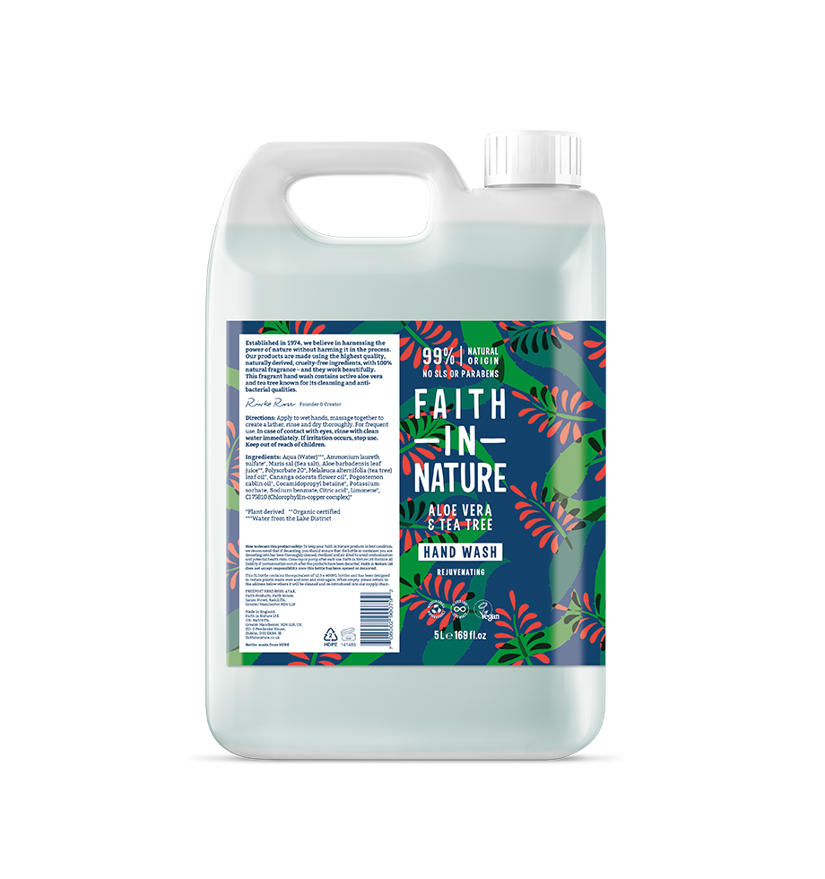 Load image into Gallery viewer, Faith in Nature Aloe Vera &amp;amp; Tea Tree Hand Wash - 5L
