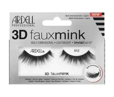 Load image into Gallery viewer, A single pair of Ardell 3D Faux mink 852 in its retail packaging with some features written on it
