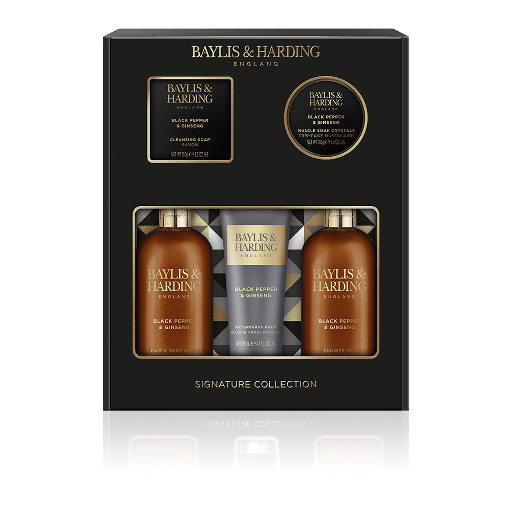 Baylis & Harding Men's Signature Collection Black Pepper & Ginseng Perfect Grooming Gift Pack - Vegan Friendly