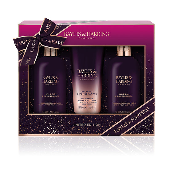 Baylis & Harding Limited Edition Wild Fig & Pomegranate Luxury Bathing Essentials Gift Set - Vegan Friendly