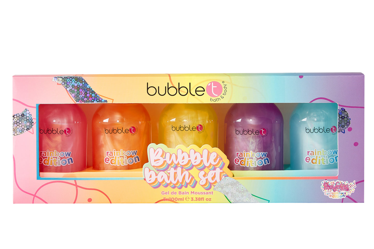 Bubble T Rainbow Tea Confeta Bubble Bath Gift Set ( 5 x 100ml)
