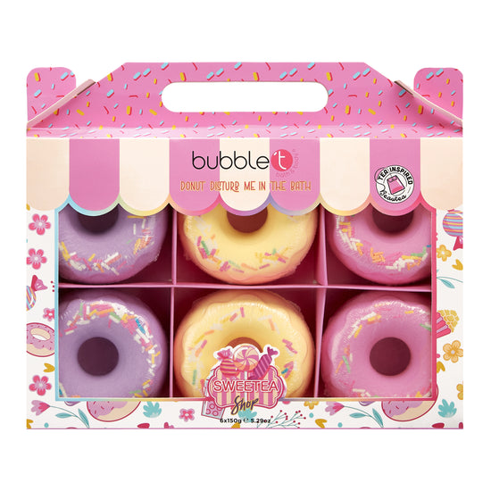Bubble T Sweetea Large Donut Bath Bomb Fizzer Gift Set (6 x 150g)