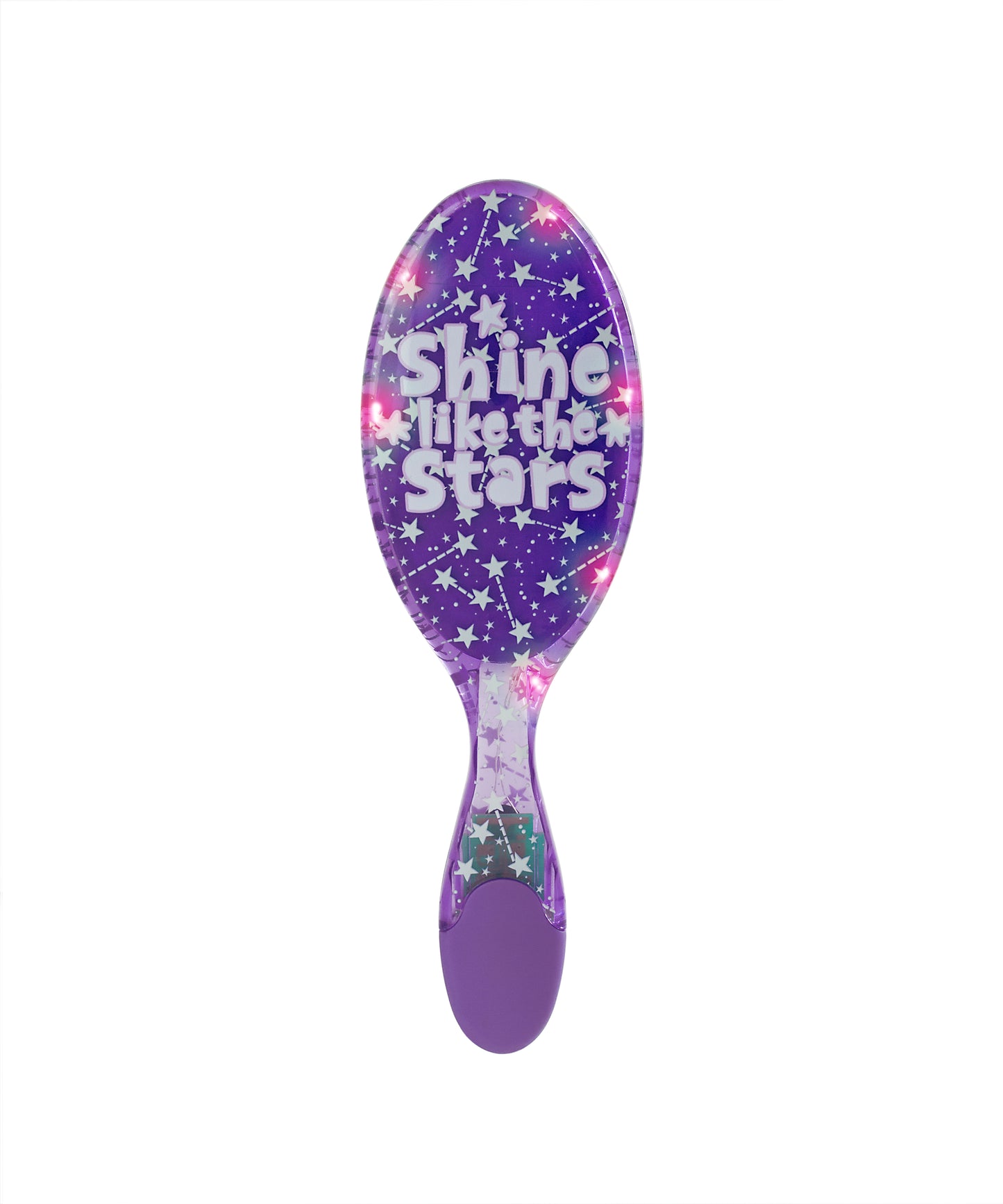 Wet Brush Hair Galaxy Lights Light Up Original Detangler - Purple Stars