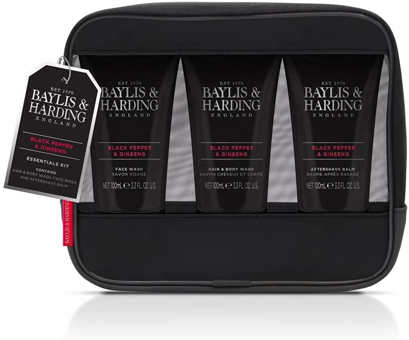 Baylis & Harding Signature Men's Black Pepper & Ginseng Wash Bag Gift Set