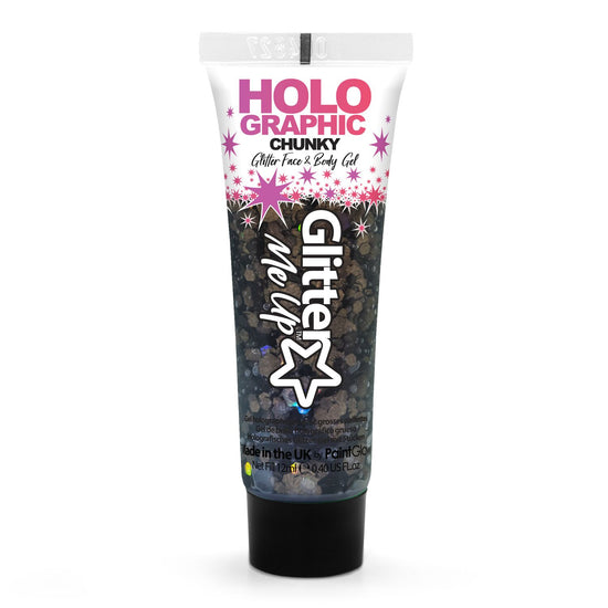 PaintGlow Holographic Chunky Glitter Gel – Vegan Cosmetic Glitter for Face, Body, Nails, Hair and Lip