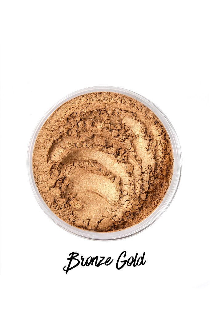 Melanie Mills Hollywood Gleam Radiant Dust Shimmering Loose Powder for Face & Body - Bronze Gold Mini 1.5g