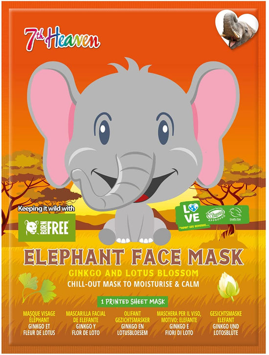 Load image into Gallery viewer, 7th Heaven Born Free Elephant Sheet Face.
