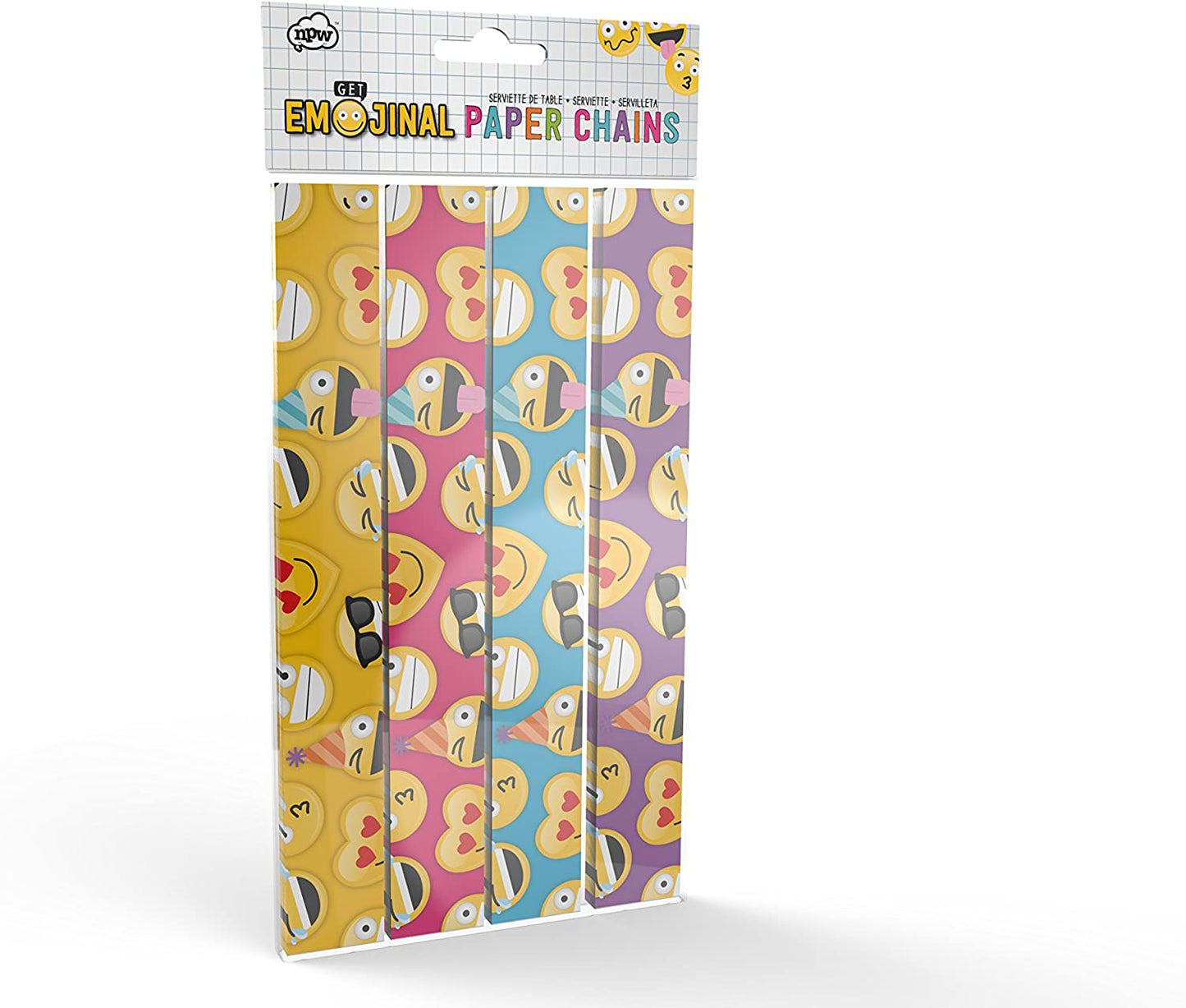 NPW Emoticon Paper Chain Decoration - Assorted Paper Chains Get Emojinal