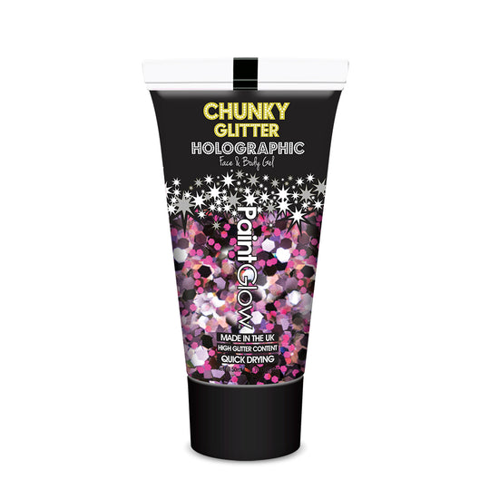 PaintGlow Chunky UV Holographic Glitter Gels, 13ml