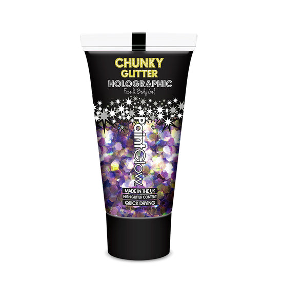PaintGlow Chunky UV Holographic Glitter Gels, 13ml