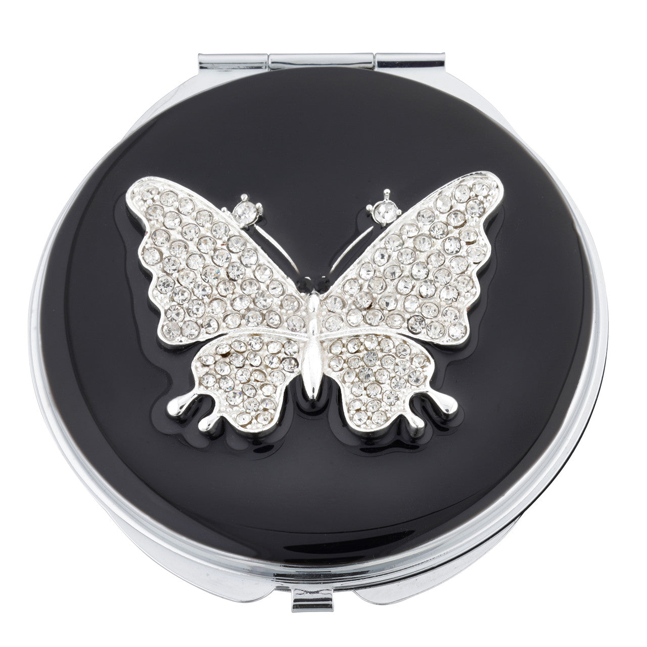 Fancy Metal Goods Compact Butterfly Crystal