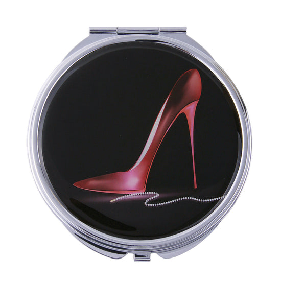Fancy Metal Goods Compact Mirror Red Stiletto