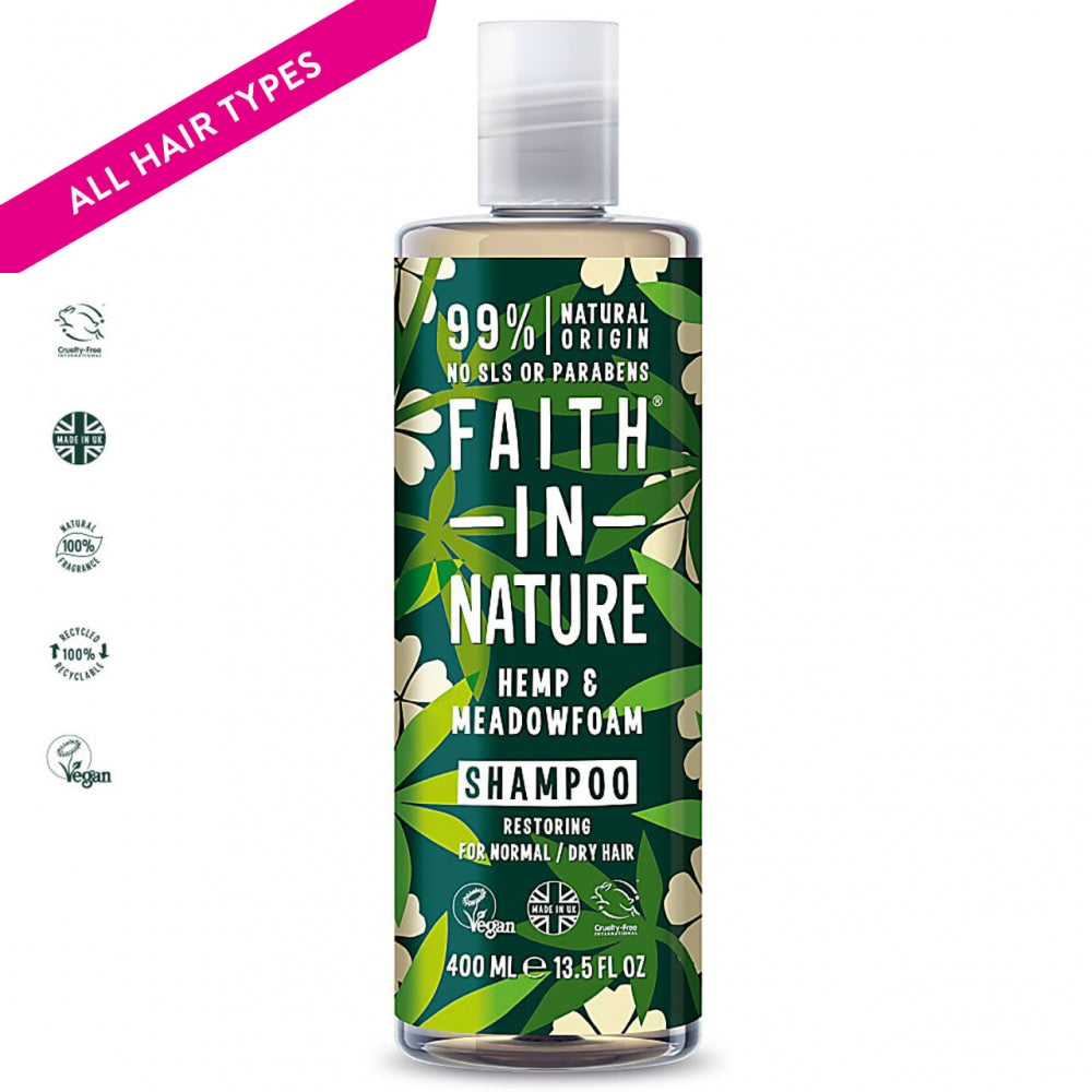 Faith in Nature Organic Hemp & Meadowfoam Natural Shampoo 400ml