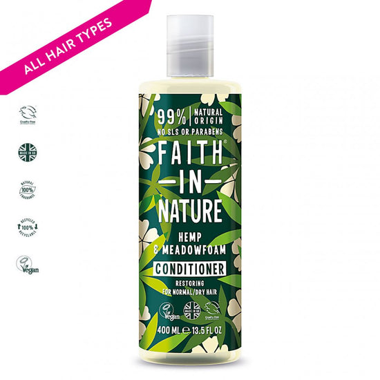 Load image into Gallery viewer, Faith in Nature Organic Hemp &amp;amp; Meadowfoam Natural Conditioner, 400ml

