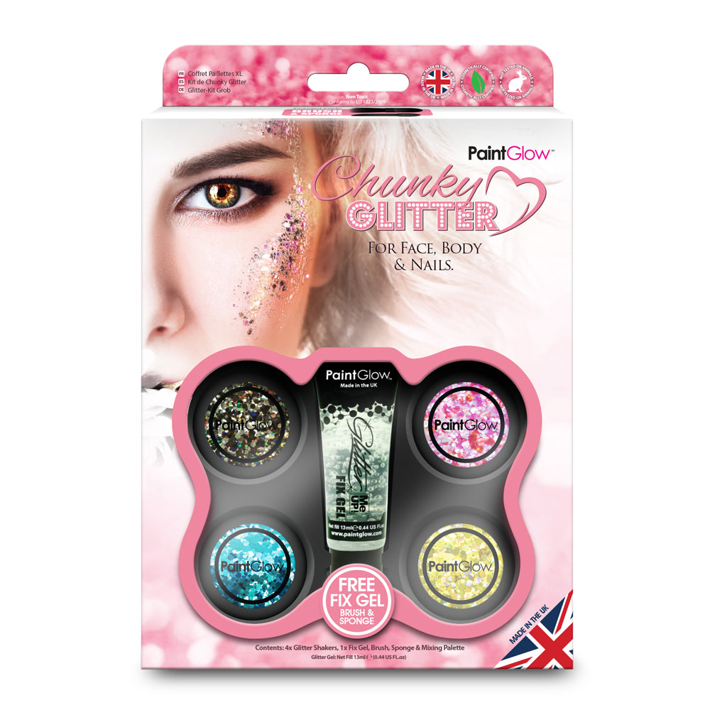 PaintGlow Chunky Cosmetic Glitter Boxset for Face, Body and Nails