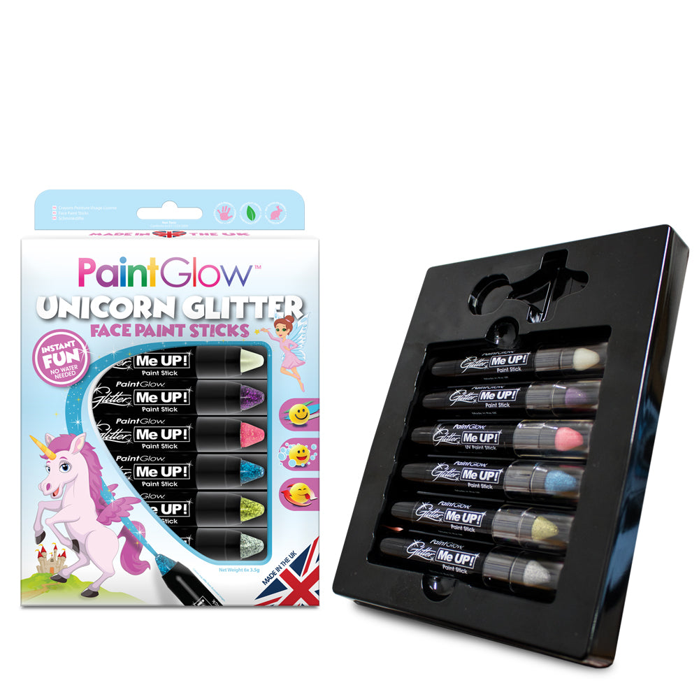 Load image into Gallery viewer, PaintGlow Unicorn Glitter Face Paint Sticks
