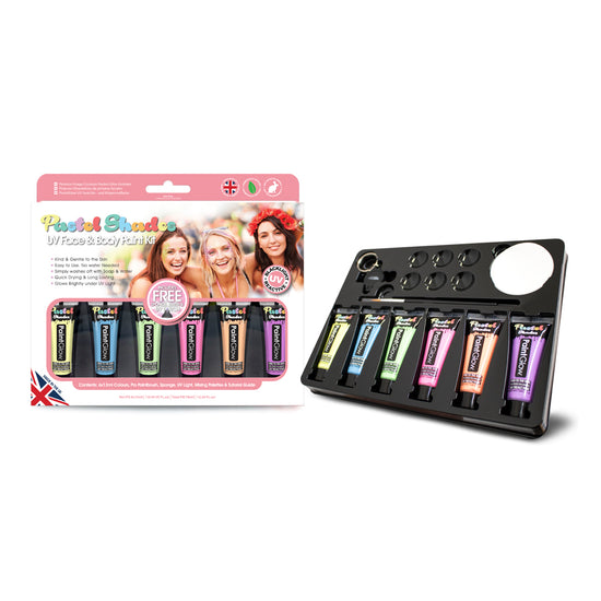 PaintGlow Pastel Shades UV Face and Body Paint Kit