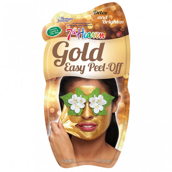 7th Heaven Gold Easy Peel-Off Face Mask with Ground Malachite, Pulped Mango & Pressed Jasmine to Detoxify and Brighten Skin - Ideal for Normal, Combination and Oily Skin