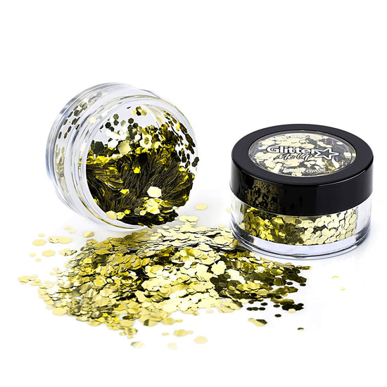 PaintGlow Metallic Chunky Glitter 3g – Vegan Cosmetic Glitter for Face, Body, Nails, Hair and Lip