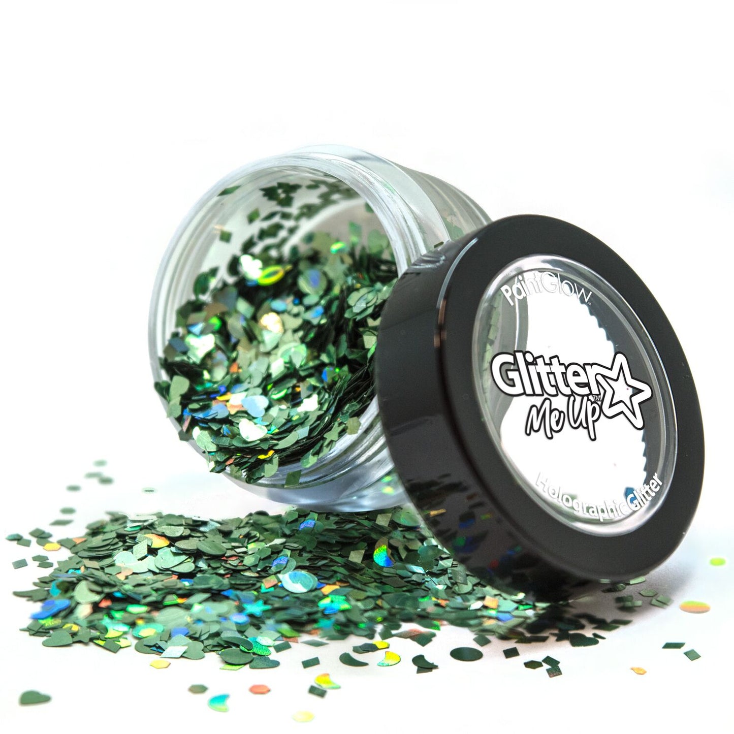 PaintGlow Holographic Chunky Glitter Shapes  – Vegan Cosmetic Glitter for Face, Body, Nails, Hair and Lip