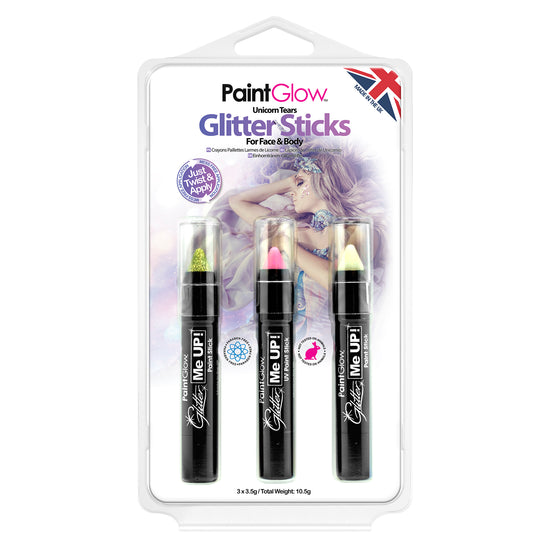 PaintGlow Unicorn Tears Glitter Sticks for Face and Body