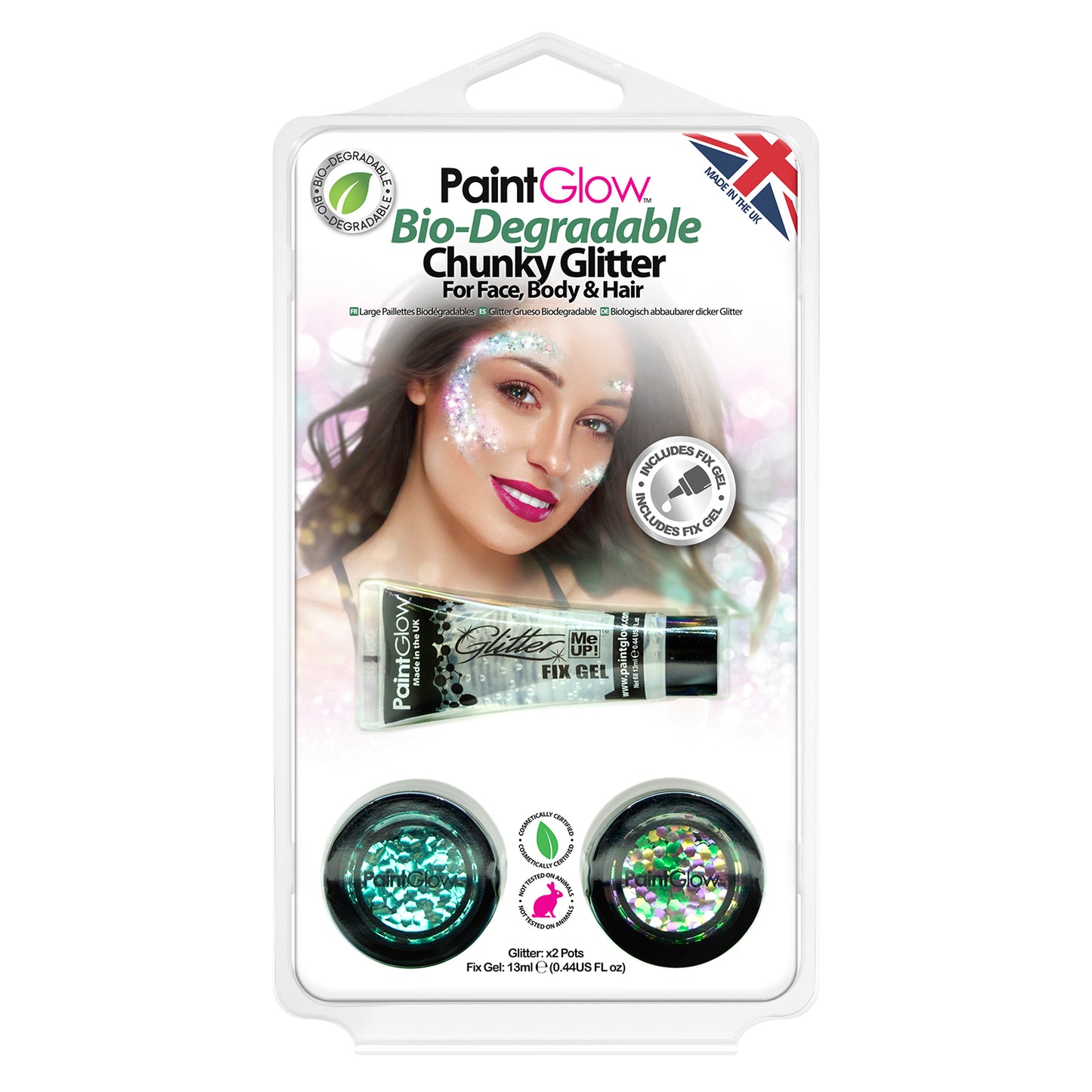 PaintGlow Bio-Degradable Chunky Glitter for Face, Body & Hair (Pack 1)