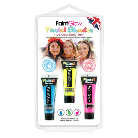 PaintGlow Pastel UV Face & Body Paint (Pack 1)