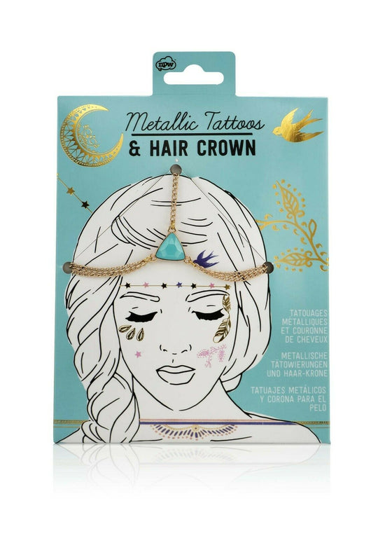 NPW Festival Metallic Tattoos & Hair Crown Festival Ready