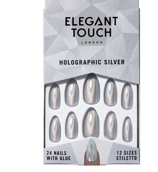 Elegant Touch Core Colour Nails - Holographic Silver