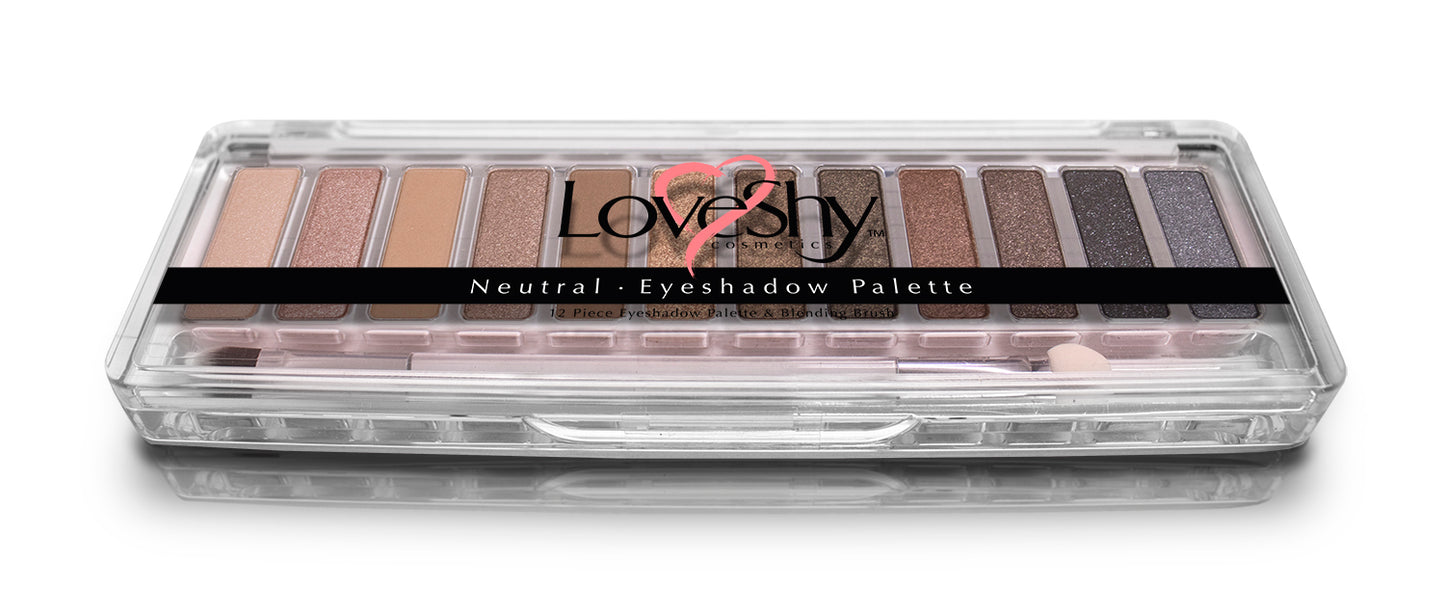 LoveShy Cosmetics Neutral 12 Shade Eyeshadow Palette