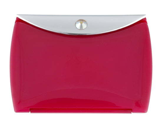 Load image into Gallery viewer, Fancy Metal Goods Pink Mirror Compact Envelope 3x Mag with Swarovski Crystal
