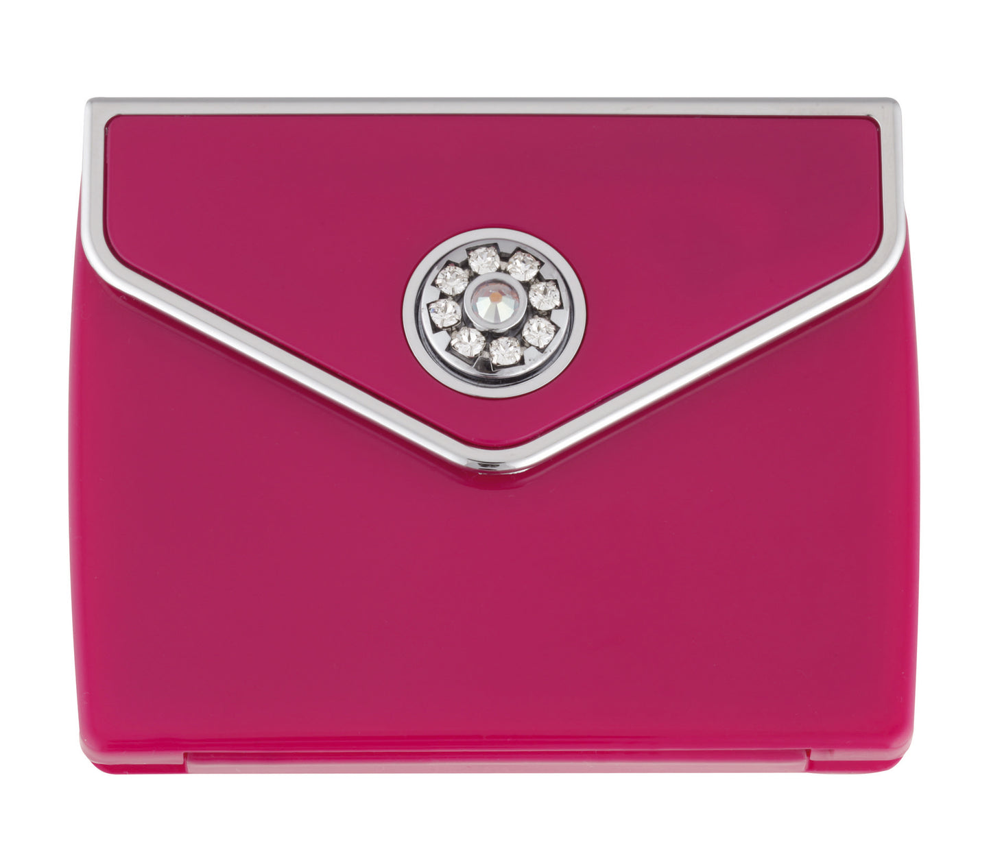 Fancy Metal Goods Pearl & Crystal Compact Envelope - Pink